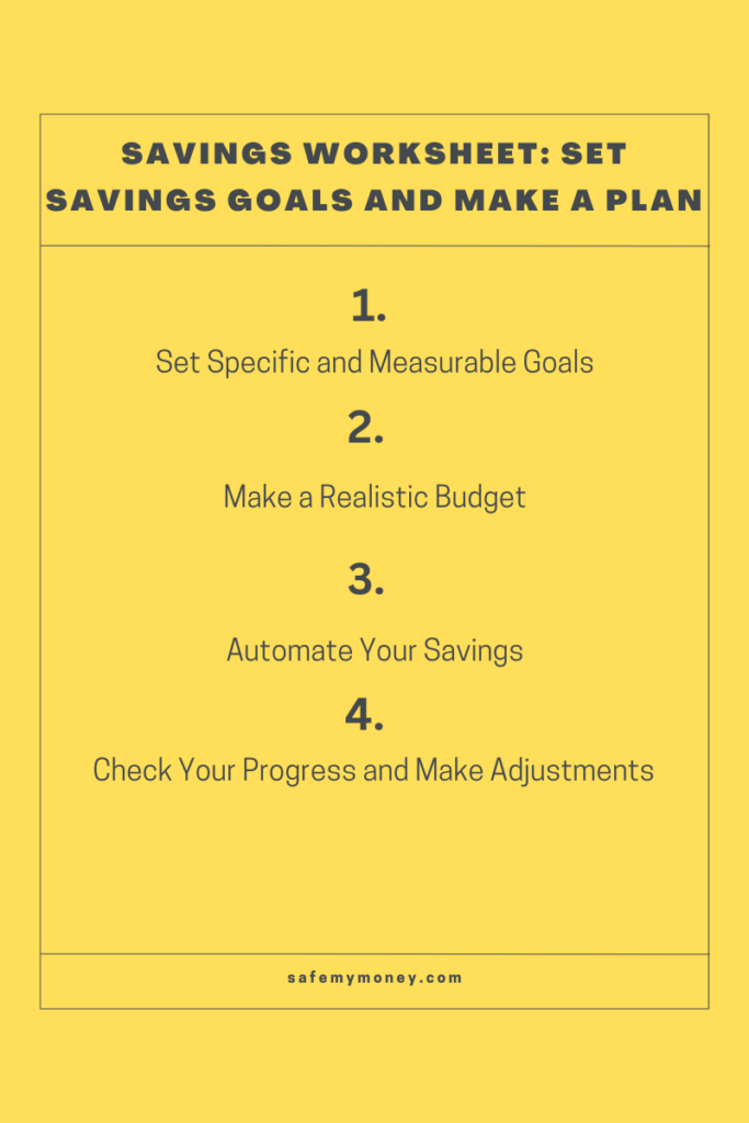 Savings Worksheet: Set Savings Goals and Make a Plan